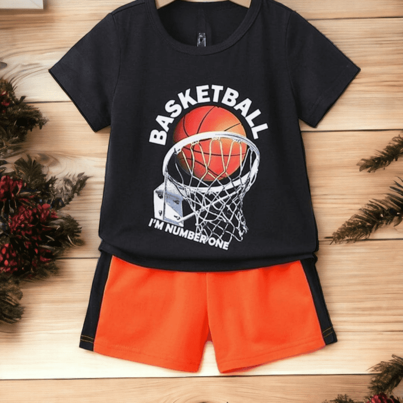 Kid Boy Basketball sports Shorts Set.